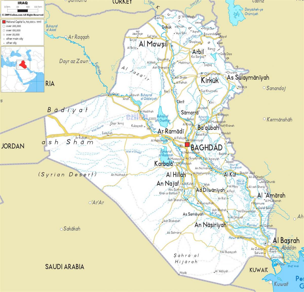 Мапа на реката Ирак